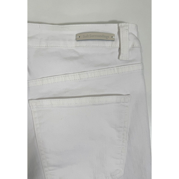 Soft Surroundings The Ultimate Straight Cropped Jeans Slimming Size 8 White New - Picture 10 of 13
